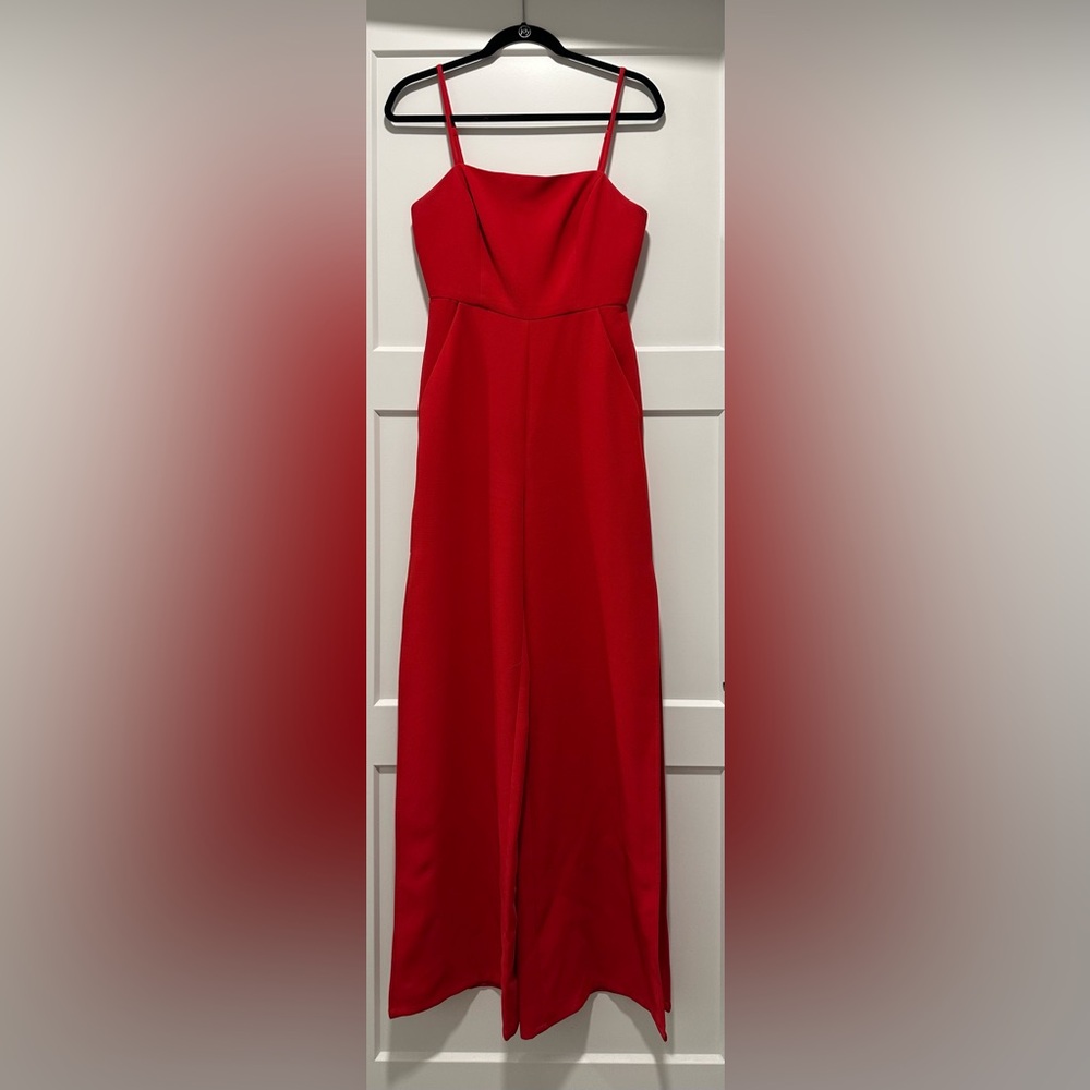 Red BCBG Maxazria Jumpsuit with slit